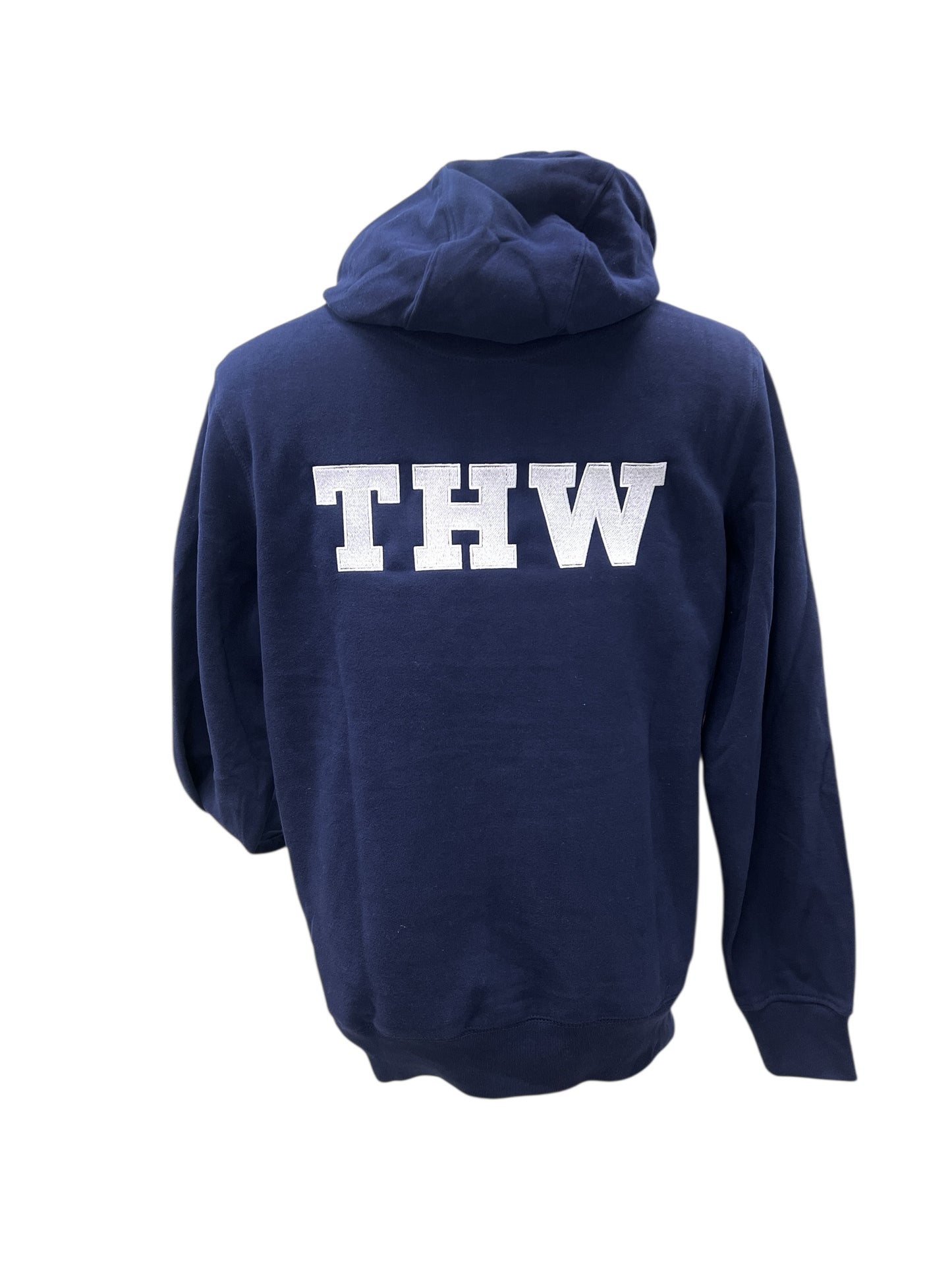 THW Hoodie, Marineblau, mit silberner oder neongelber Bestickung