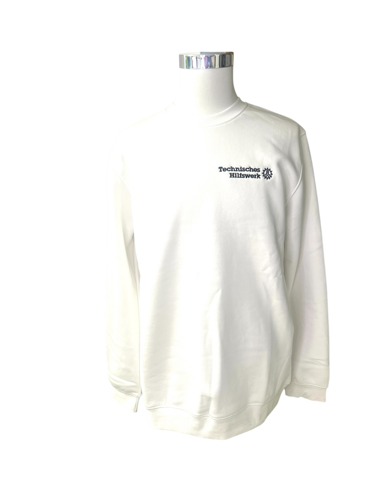 Weißes THW Sweatshirt mit dunkelblauer Bestickung