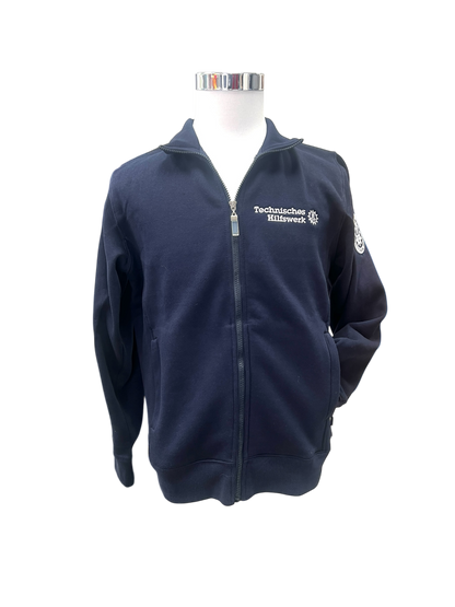 THW Sweat-Jacke, marineblau, mit neongelber oder silberner Bestickung