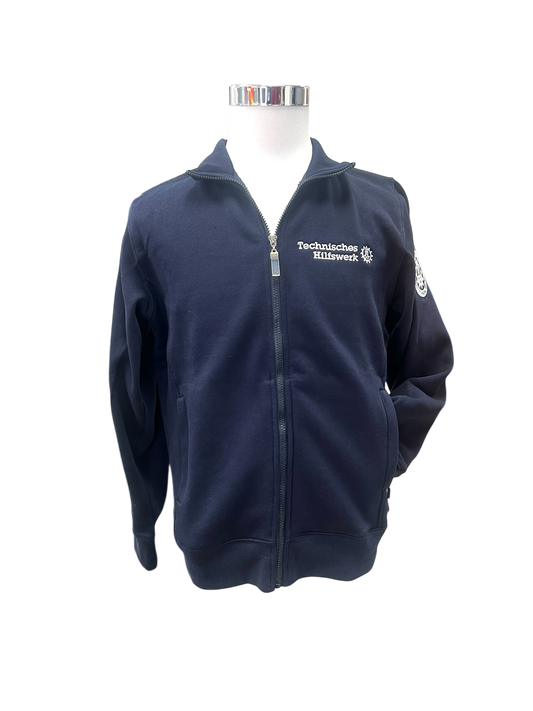 THW Sweat-Jacke, marineblau, mit neongelber oder silberner Bestickung