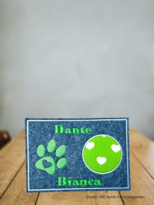 Tassenuntersetzer für Kaffee "Pfote" zur Kaffeeeinladung Mug rug Becher