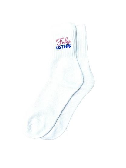 Tennissocken mit Ostermotiv bestickt, personalisierbar