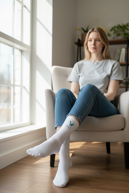 Tennissocken mit Ostermotiv bestickt, personalisierbar