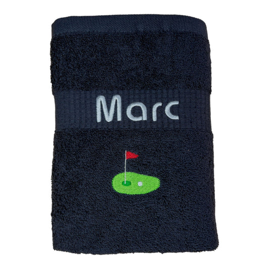 Golf Handtuch mit Name, Handtuch, Sauna, Wellness, Duschtuch, Geschenk